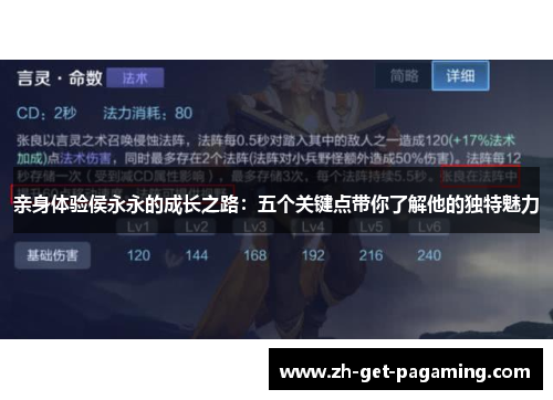 亲身体验侯永永的成长之路：五个关键点带你了解他的独特魅力