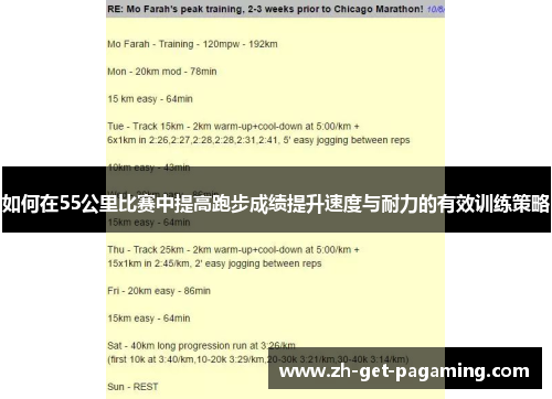 如何在55公里比赛中提高跑步成绩提升速度与耐力的有效训练策略