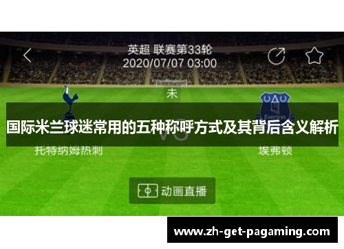 国际米兰球迷常用的五种称呼方式及其背后含义解析